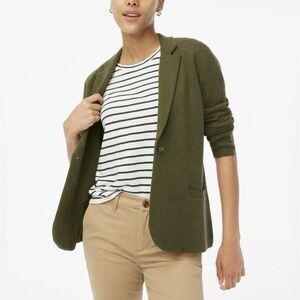 J. Crew Women's Dark Green Cotton Blazer Petite Large